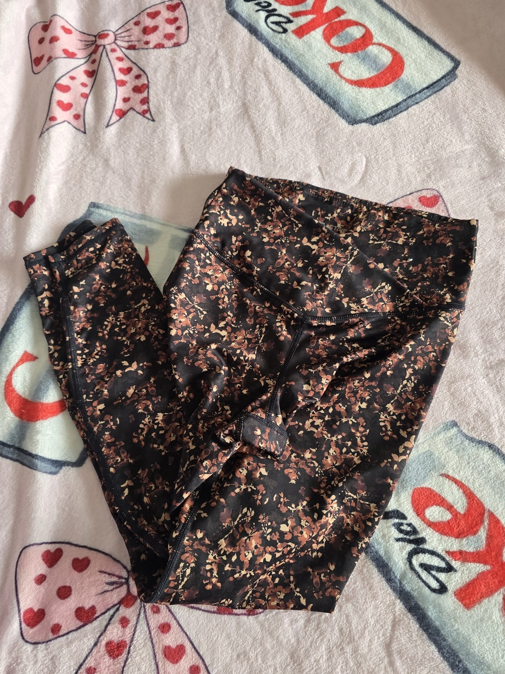 Black Floral Active Leggings